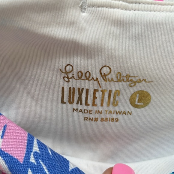 Lilly Pulitzer Luxletic Weekender High Rise Leggings, Pop Up Got Your Back, Lg. - Picture 6 of 10